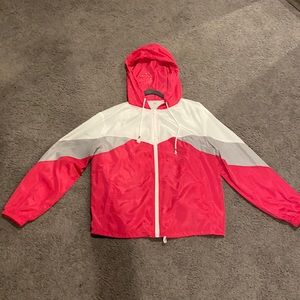 Drawstring Hooded Windbreaker Jacket